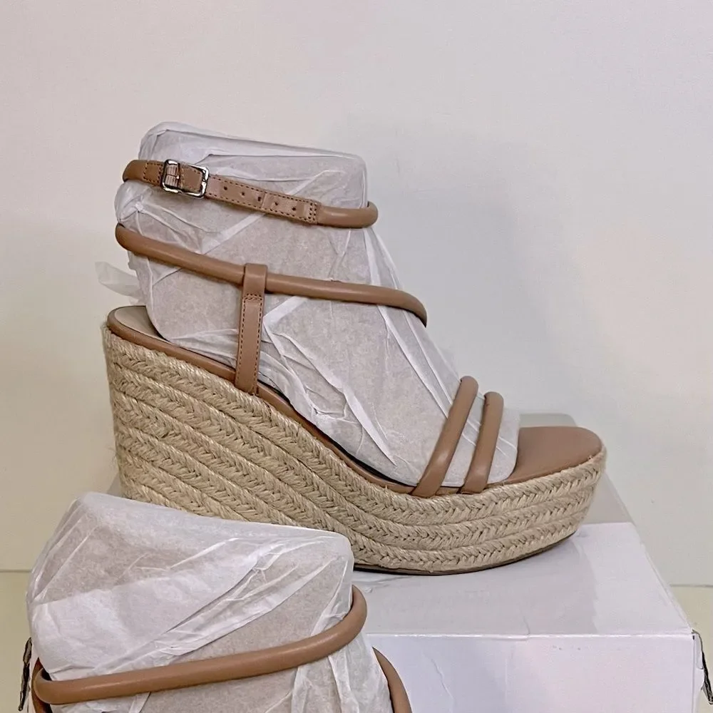 NWB BP. Cohan Espadrille Platform Wedge Sandal in Tan Mocha at Nordstrom size 9